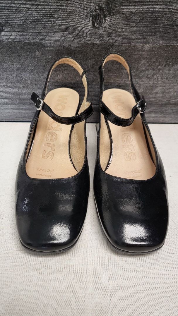 Wonders Black Slingback Heels (38)