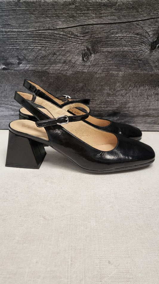 Wonders Black Slingback Heels (38)