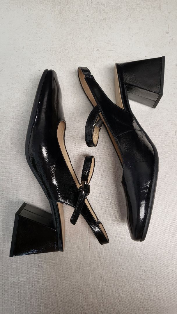 Wonders Black Slingback Heels (38)