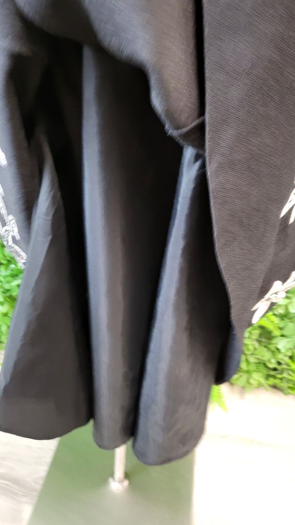 Jacques Vert Black/Cream Embroidered Dress (8-10)