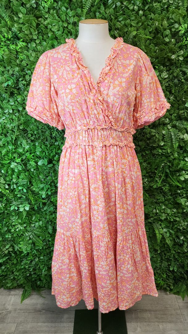 Yas Print Midi Dress (10-12)