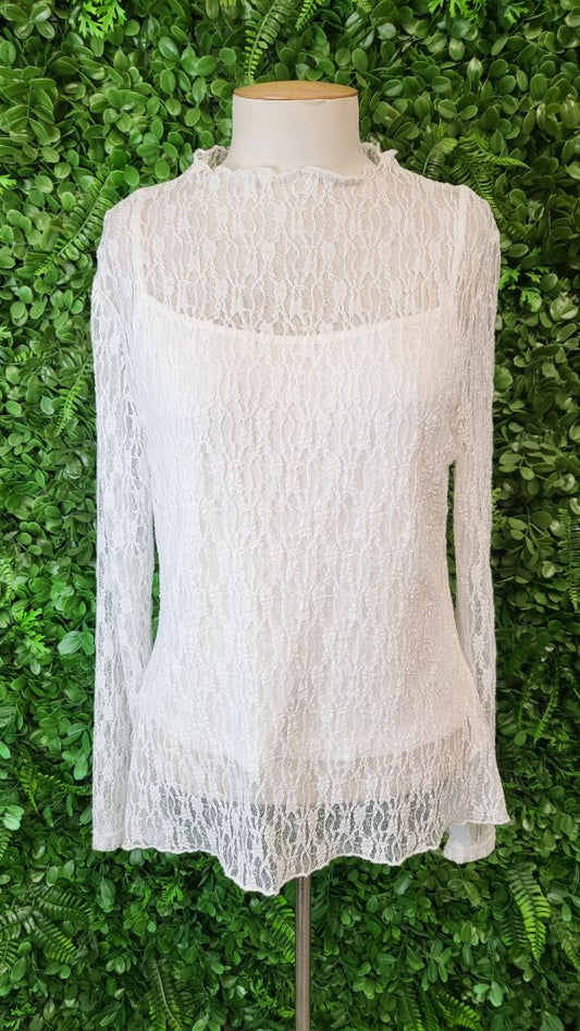 Among The Brave Cream Lace Up Top (16)
