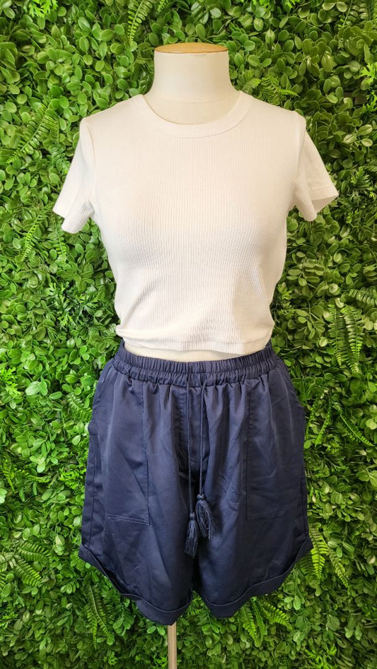 Pretty Basics Navy Katniss Shorts BNWT (12)