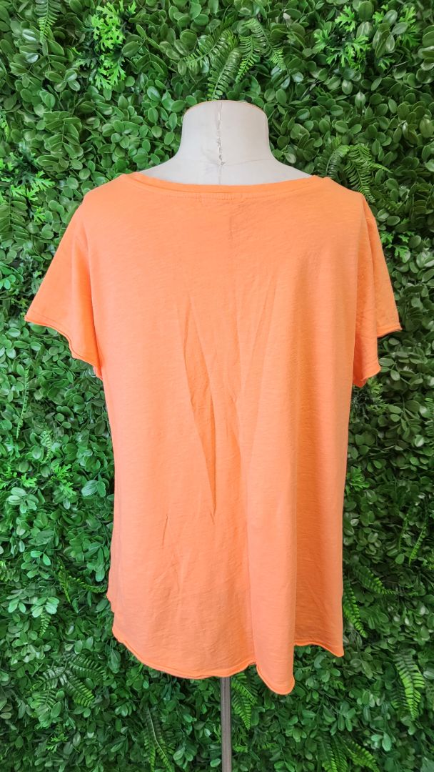 Made In Italy Orange Linen Top (10-12)