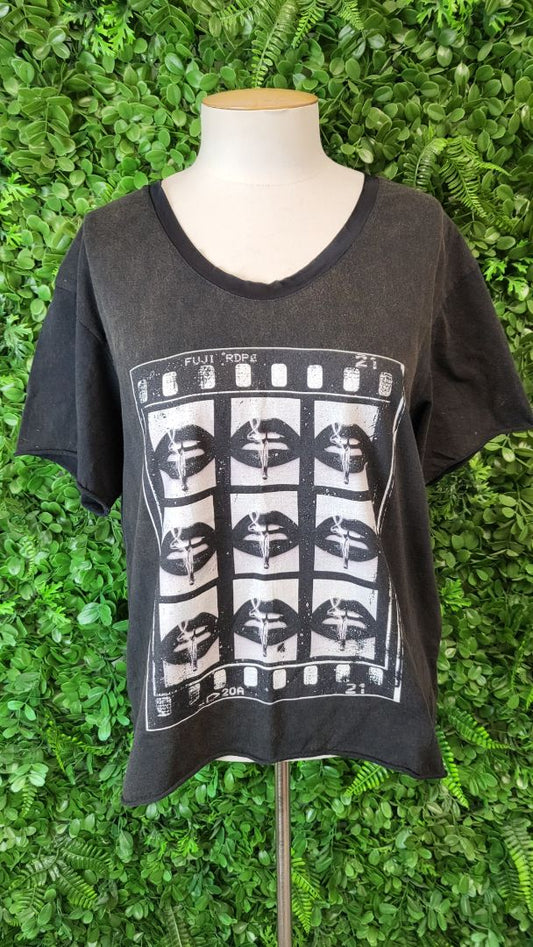 Adine Undone Black Graphic Tee (10)
