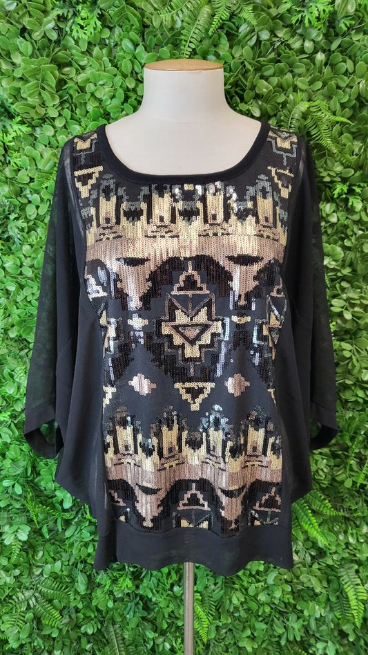 Joseph Ribkoff Black Sequin Top (12)