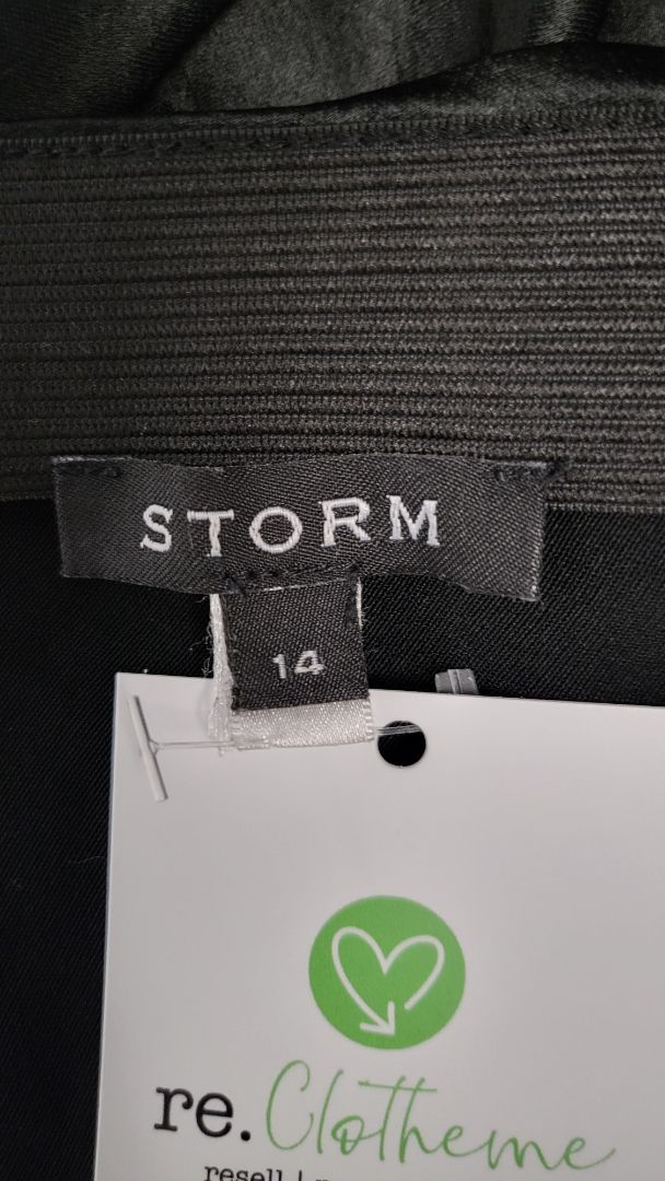 Storm Black Bias Cut Skirt (14)