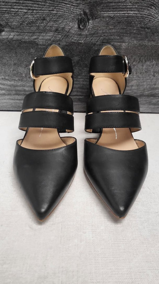Miss Sofie Black Multi Strap Heels (38)