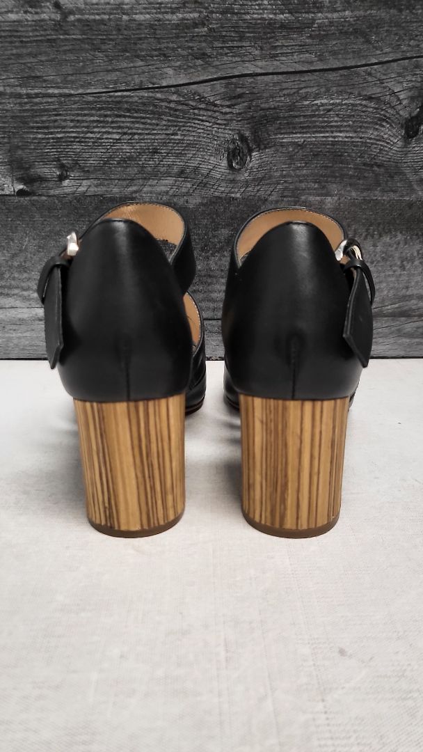 Miss Sofie Black Multi Strap Heels (38)