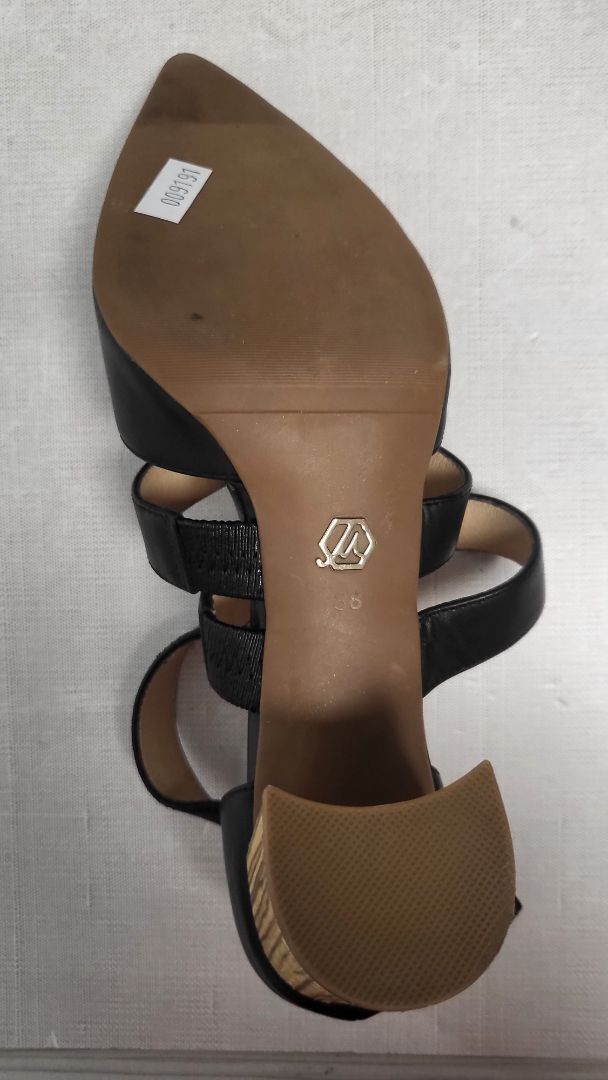 Miss Sofie Black Multi Strap Heels (38)