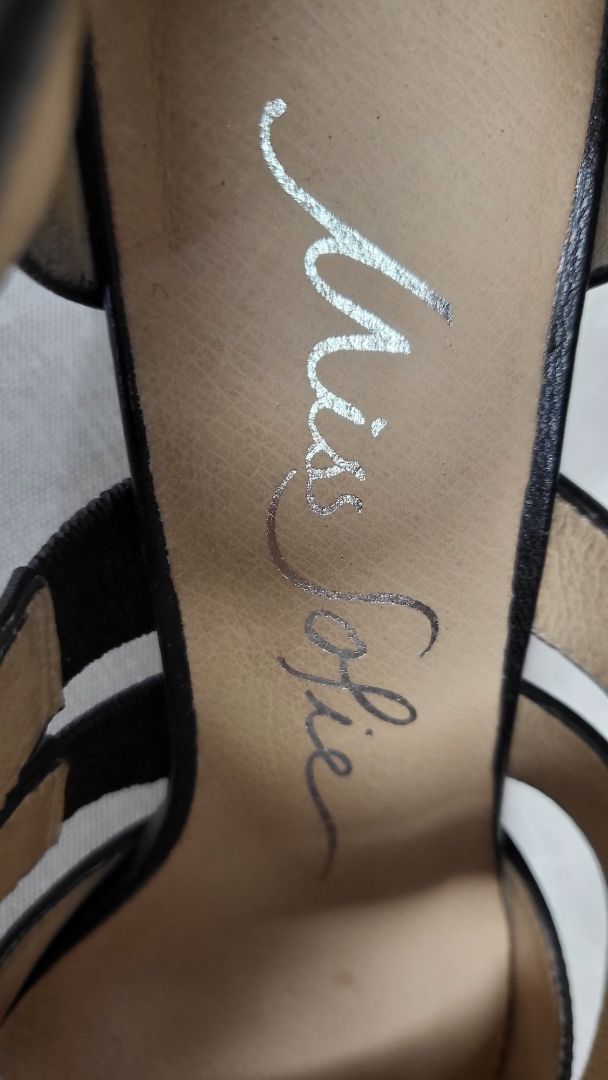 Miss Sofie Black Multi Strap Heels (38)