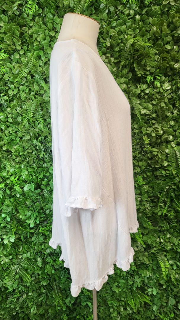Willow Tree White Frill Sleeve Top (18)