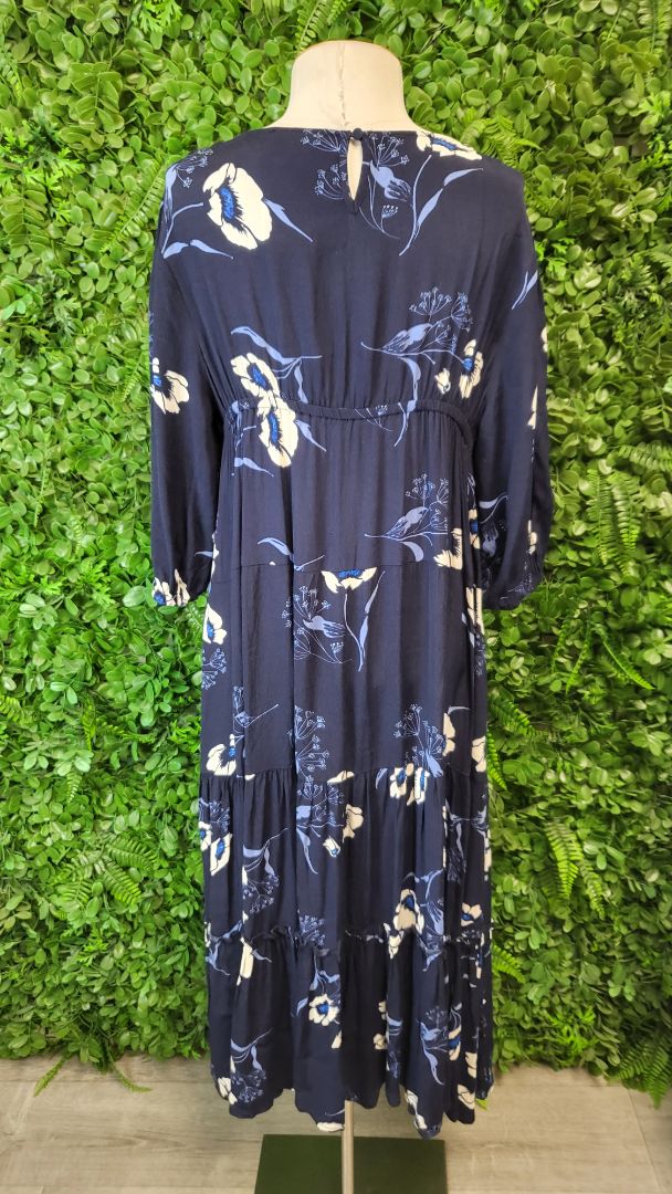 Chalk Navy Drop Tier Dress (10)