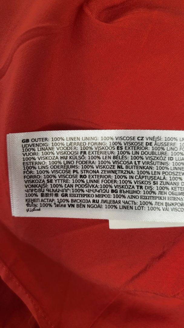 Forever New Red Linen Mini Dress (10-12)