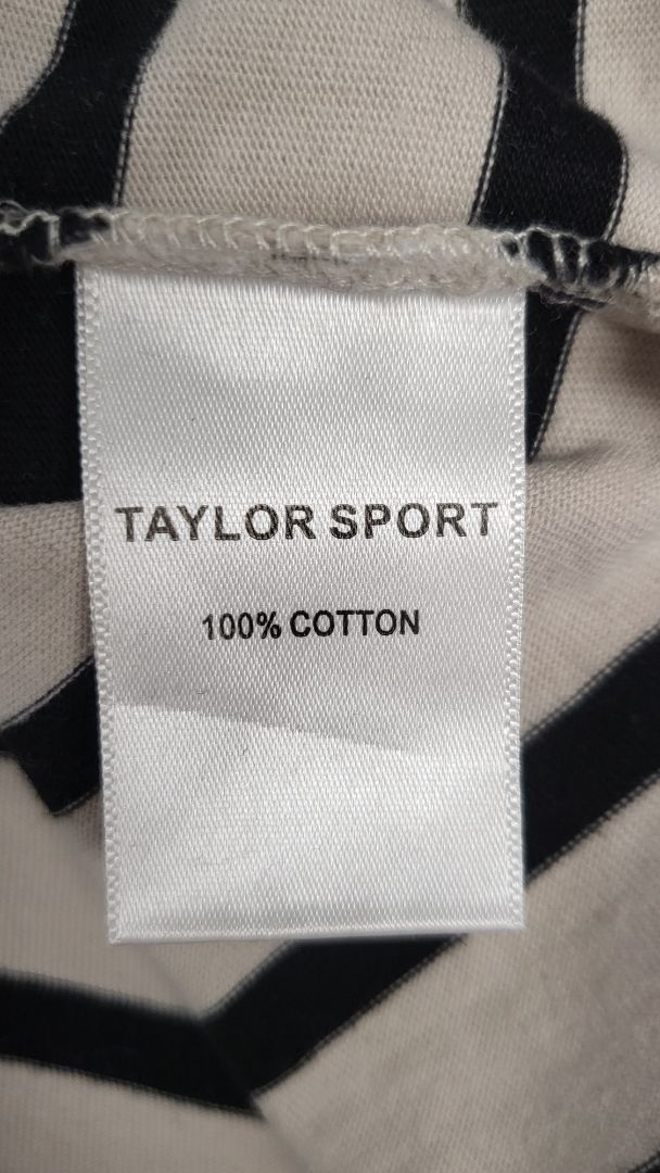Taylor Sport Stripe Casual Tee Taupe/Black