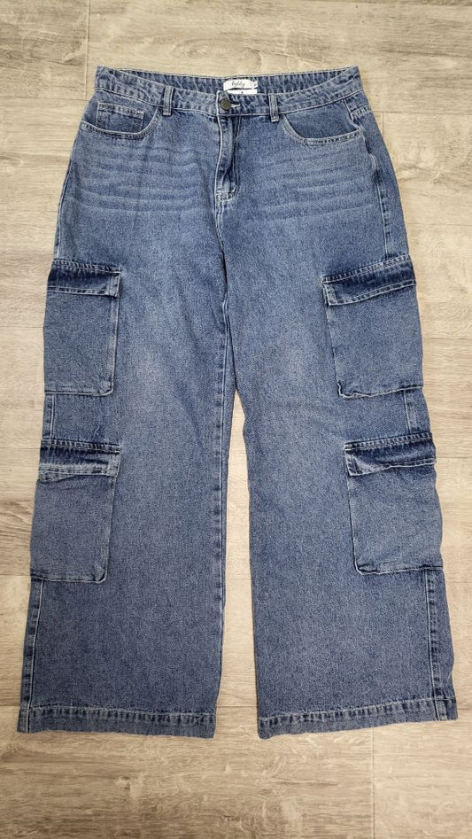By Lilly Washed Cargo Jeans (16)