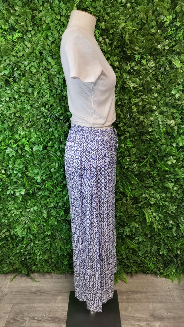 Kiwi St Tropez Leaf Wide Leg Silk Blend Pant 10