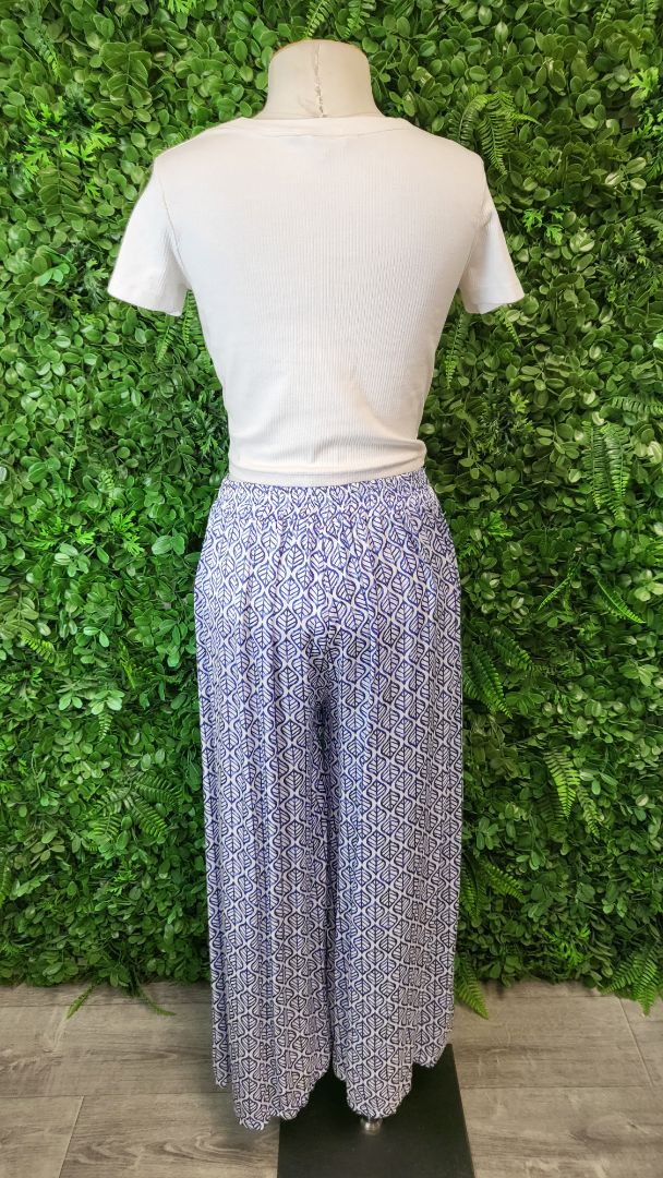 Kiwi St Tropez Leaf Wide Leg Silk Blend Pant 10