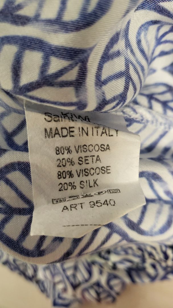 Kiwi St Tropez Leaf Wide Leg Silk Blend Pant 10