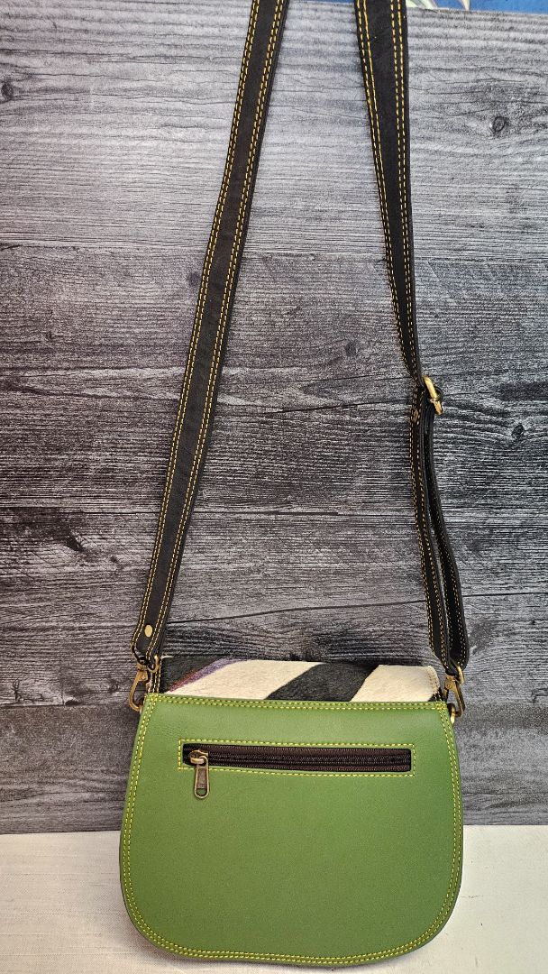 Aurora Lily Multi Zebra Leather Bag (23x19x4cm)