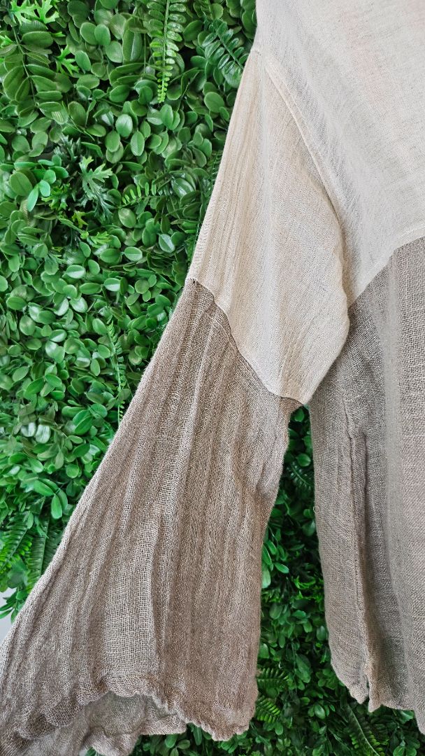 Eclectia Taupe Linen Top (12-14)