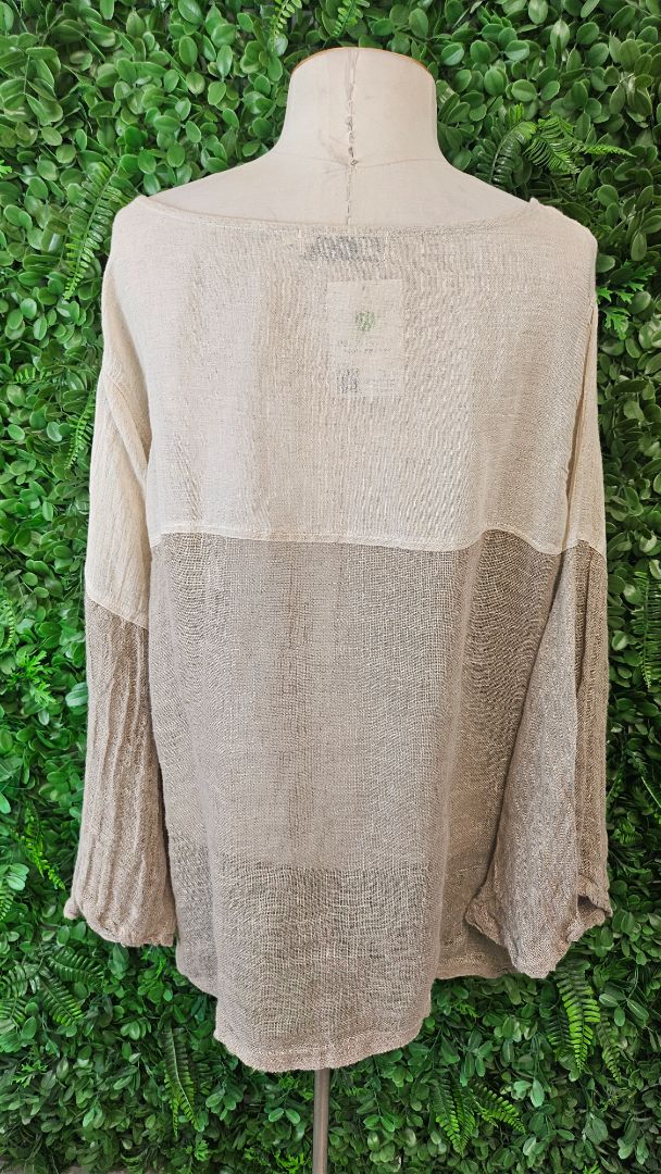 Eclectia Taupe Linen Top (12-14)