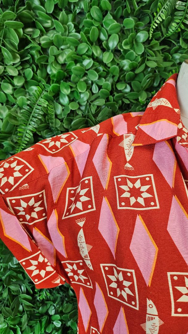 Betty Basics Red/Pink Print Tier Dress (8)