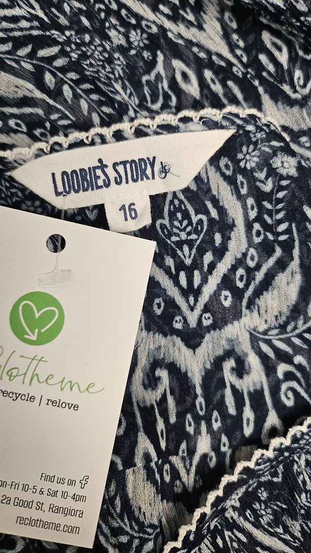 Loobies Story Navy Print Top (16)