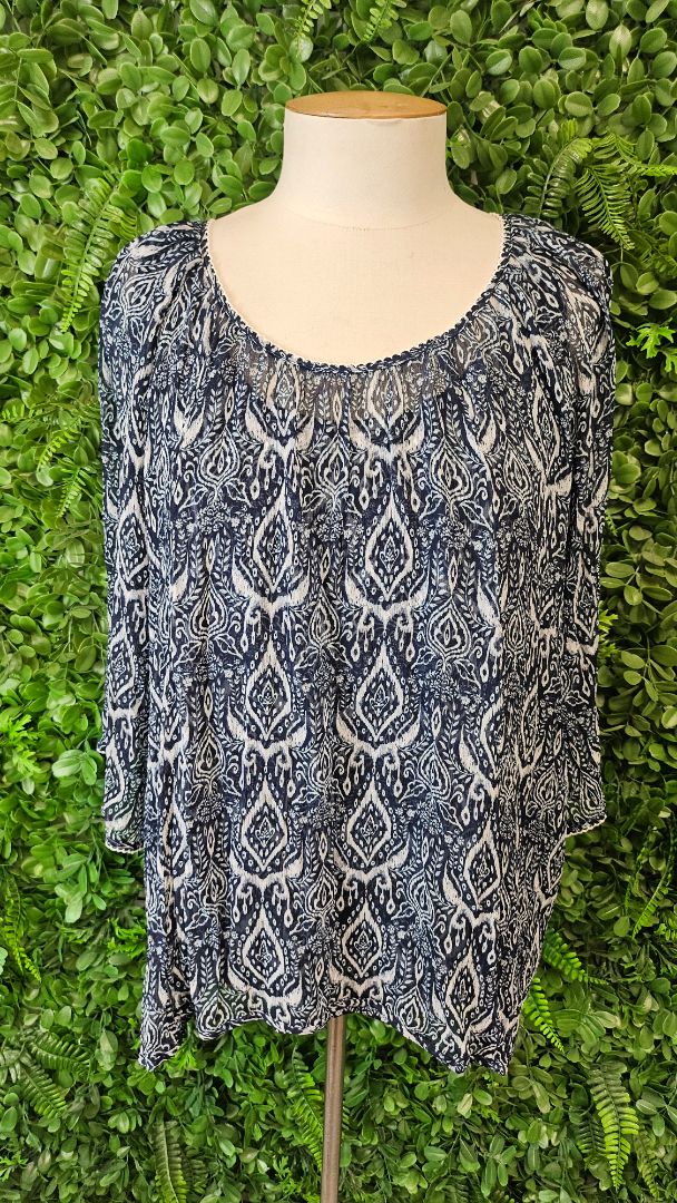 Loobies Story Navy Print Top (16)