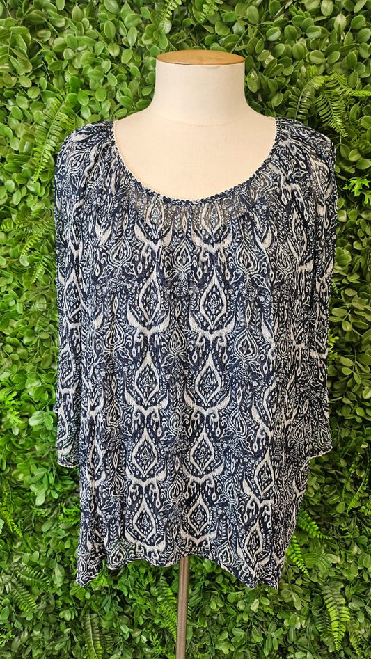 Loobies Story Navy Print Top (16)