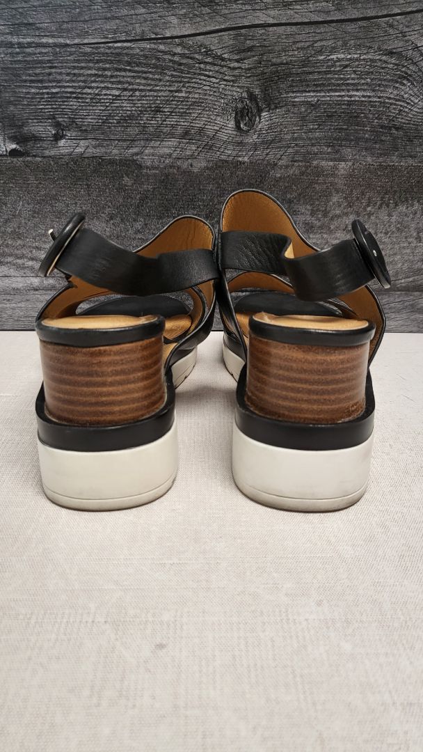 Isabella Anselmi Black Wedge Sandal (38)