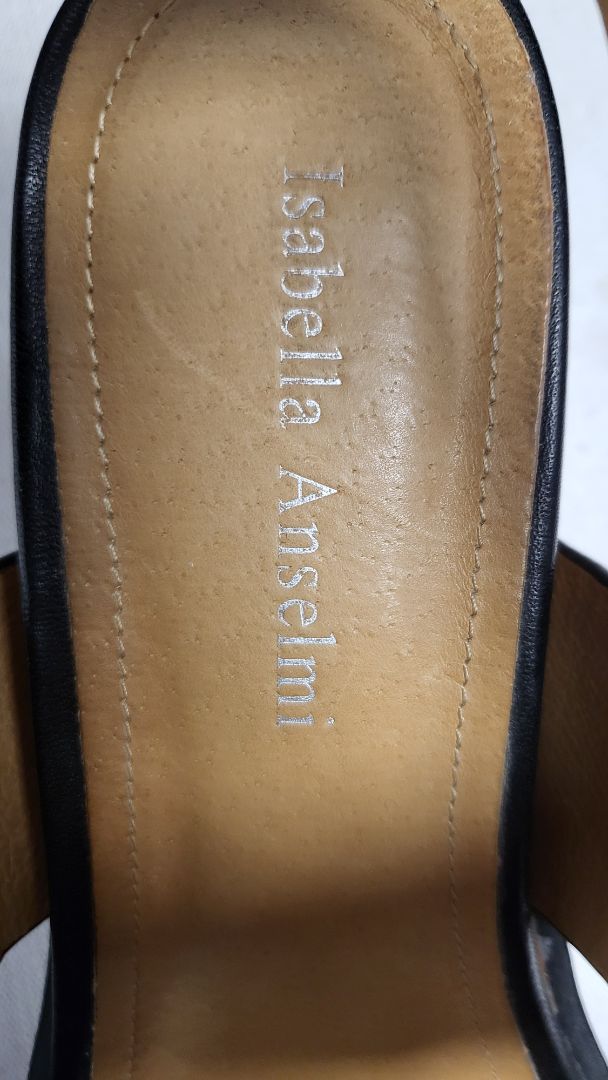 Isabella Anselmi Black Wedge Sandal (38)