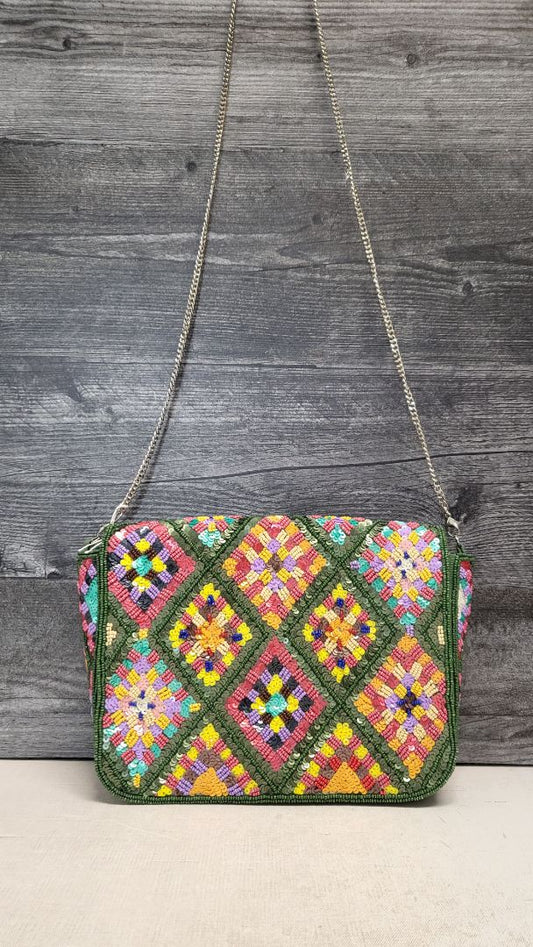 Blue Illuision Multi Beaded Bag