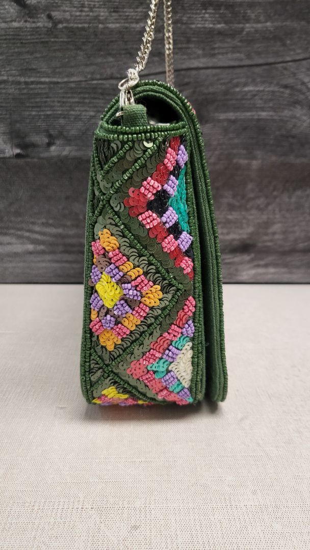 Blue Illuision Multi Beaded Bag