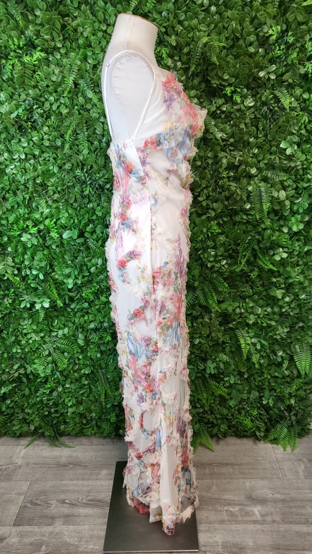 Pretty Little Thing Floral Ruffle Maxi Dress BNWT (6-8)