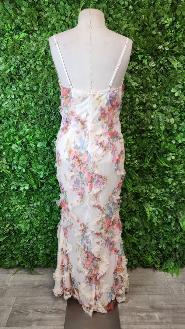 Pretty Little Thing Floral Ruffle Maxi Dress BNWT (6-8)