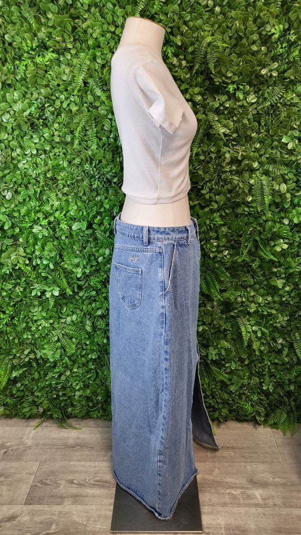 Huffer Blue Denim Long Skirt (14)