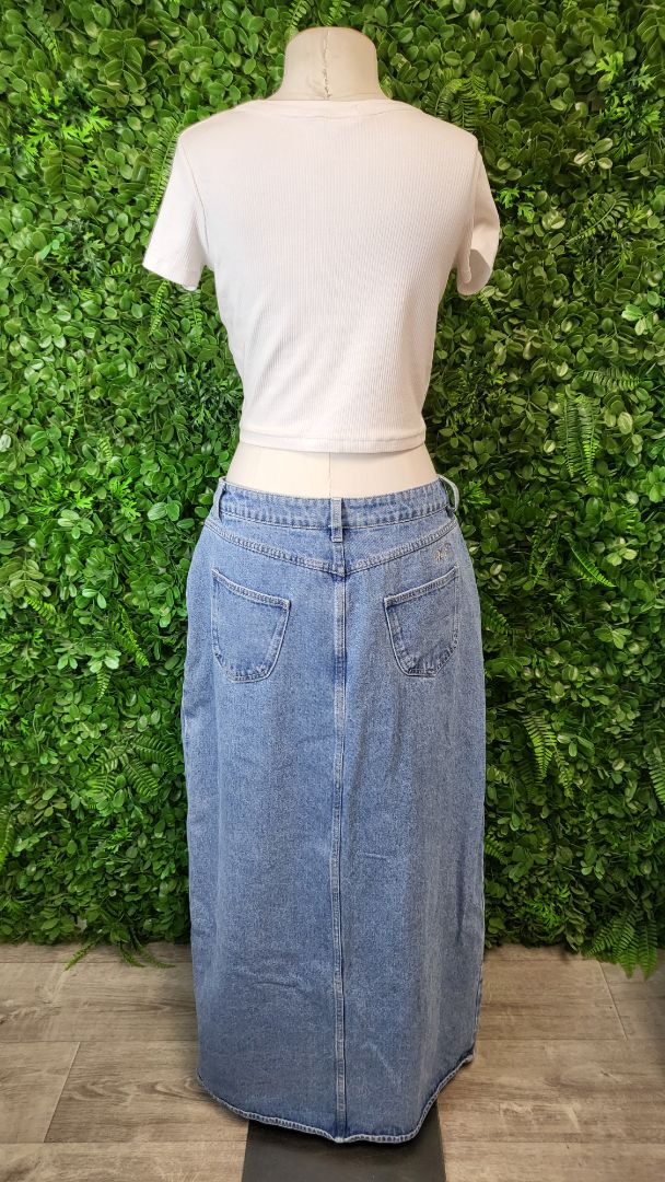 Huffer Blue Denim Long Skirt (14)