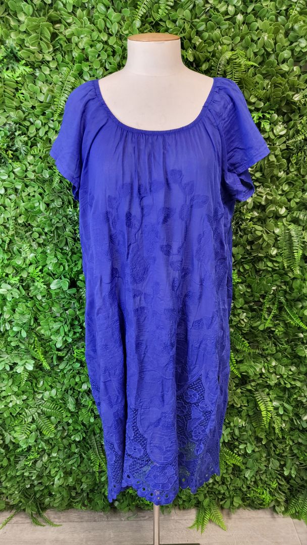 Kilt Azure Silk Lace Trim Dress (12)