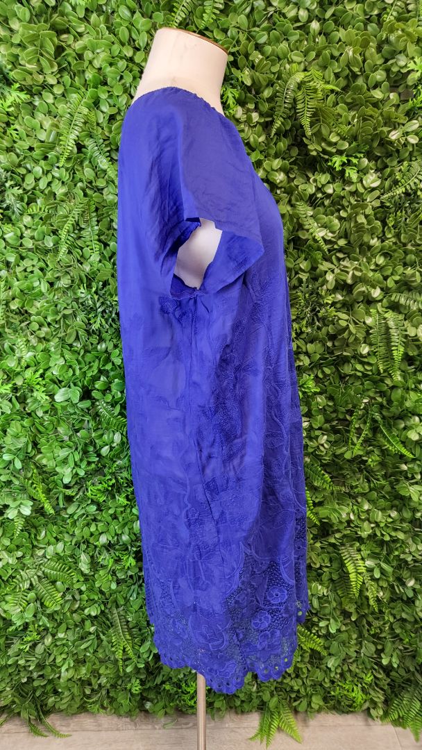 Kilt Azure Silk Lace Trim Dress (12)