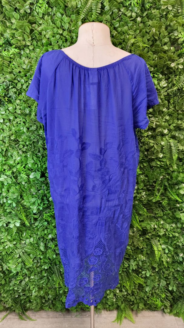 Kilt Azure Silk Lace Trim Dress (12)
