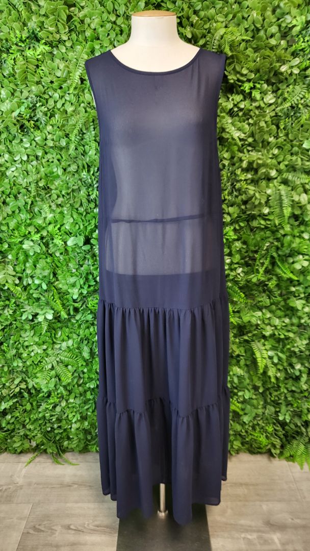 Staple + Cloth Navy Sheer Maxi Dress (8)