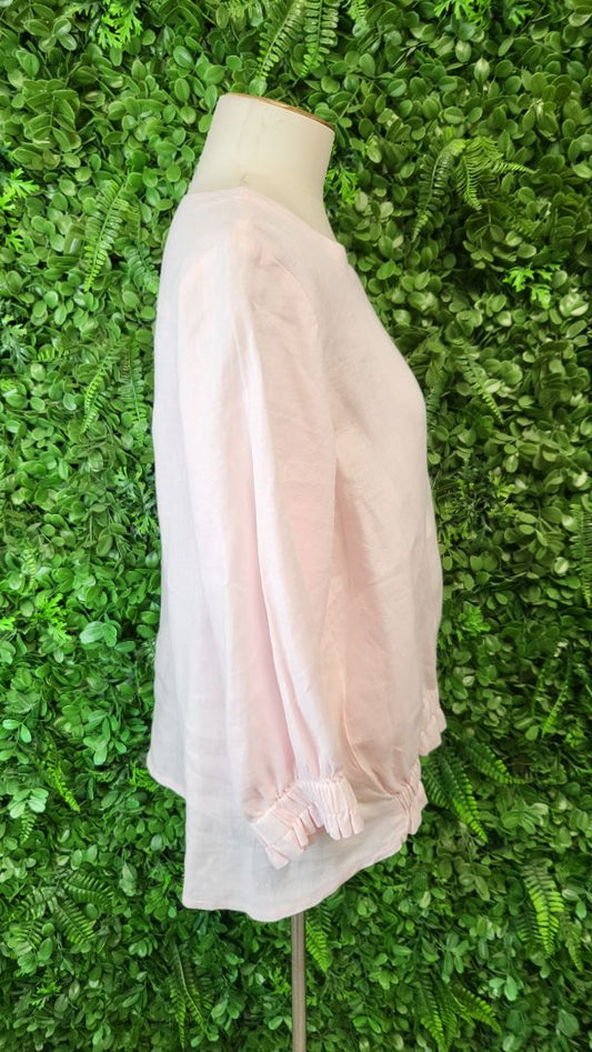 Tirelli Pink Linen Top (14)