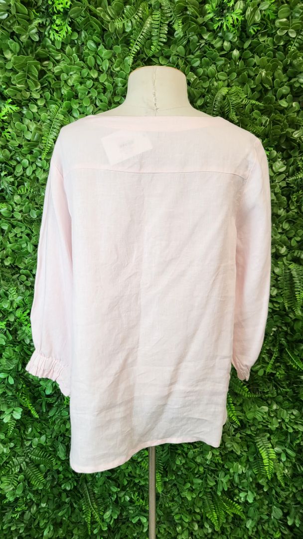 Tirelli Pink Linen Top (14)