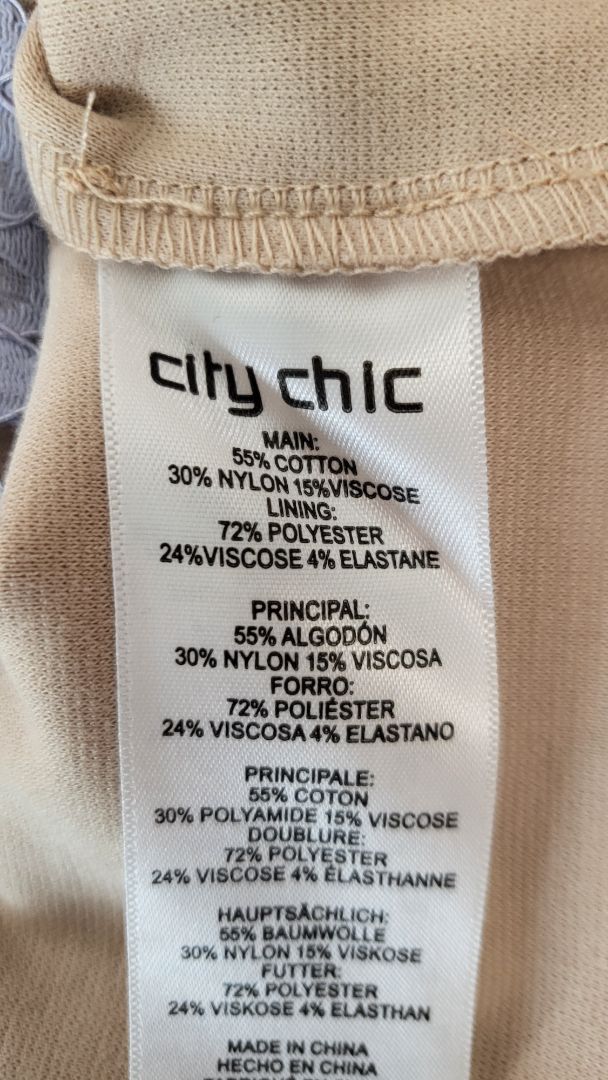 City Chic Blue Lace Off Shoulder Dress (16 - 18)