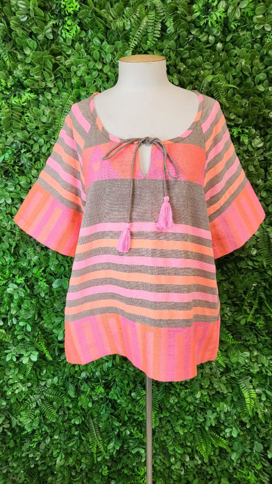 Caju Brown/Pink Aztec Top (14)