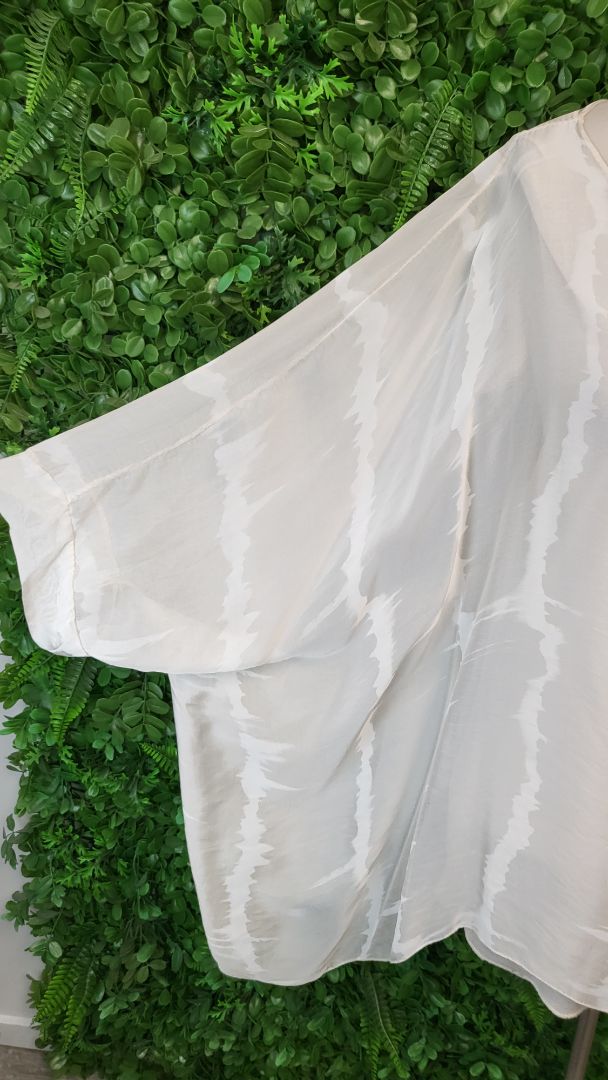 Imagine Italy Cream/Taupe Silk Top (12-16)