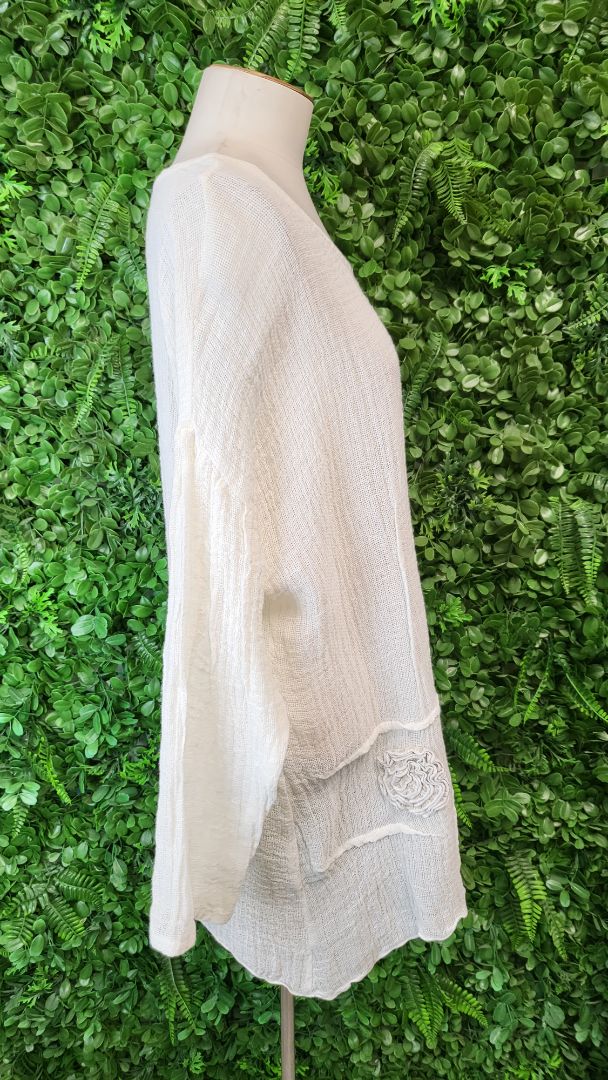 Marilu White Linen Top (10-12)