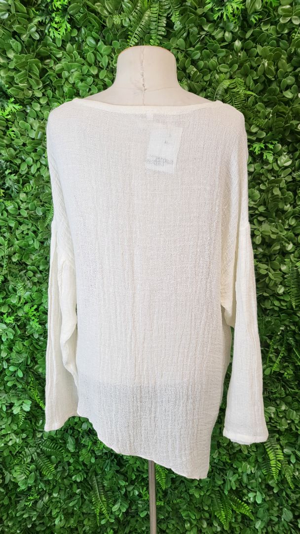 Marilu White Linen Top (10-12)