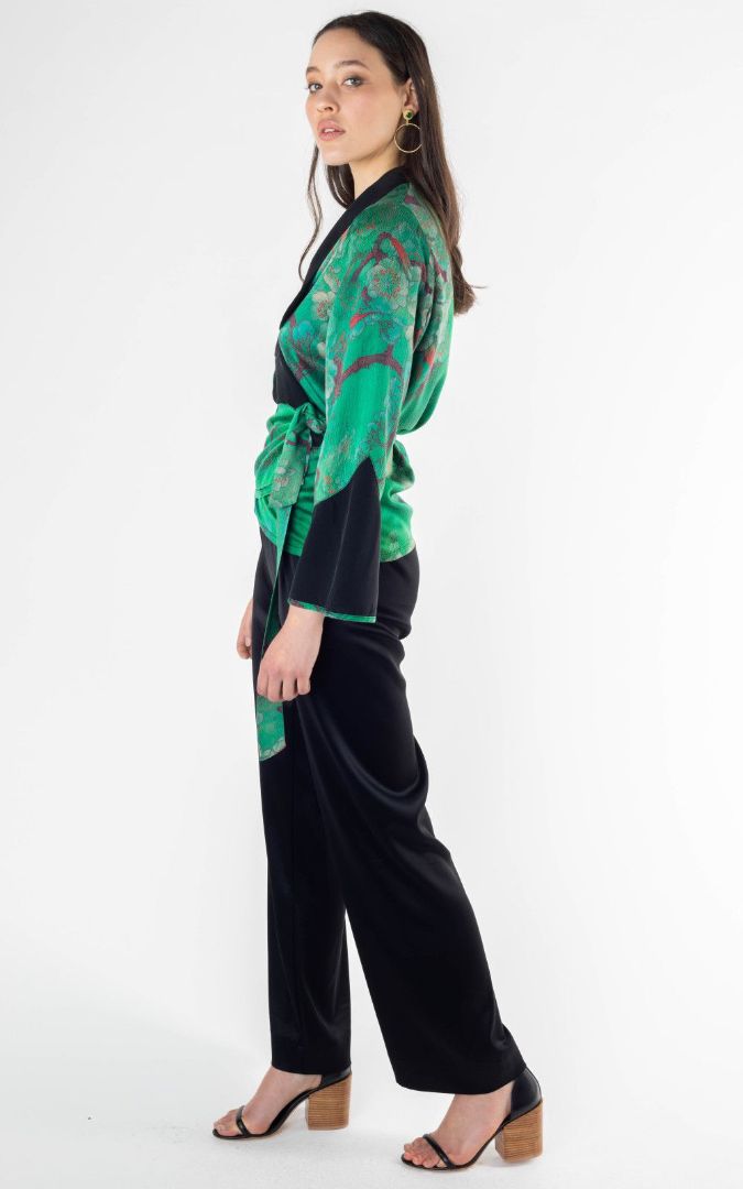 Rat & Boa Green Margeaux Tuxedo Kimono Jacket (12)